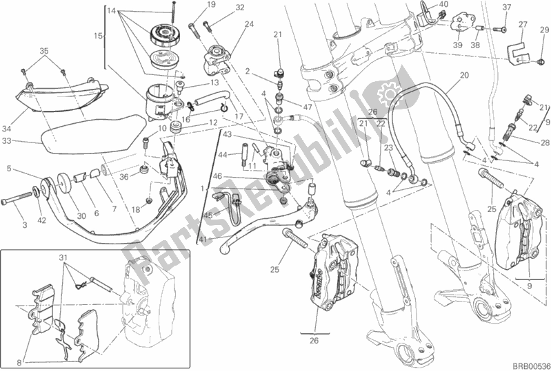 Wszystkie części do Przedni Uk? Ad Hamulcowy Ducati Multistrada 1200 Enduro Touring 2017
